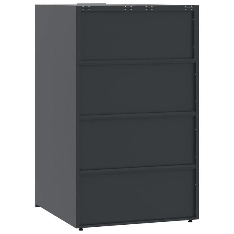 Afvalbak – Prullenbak – Afvalcontainer – Vuilnisbak – Afvalemmer – Stalen Constructie – 1 Ton Capaciteit – Antraciet – 69x79x117 cm