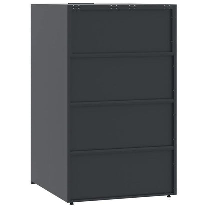Afvalbak – Prullenbak – Afvalcontainer – Vuilnisbak – Afvalemmer – Stalen Constructie – 1 Ton Capaciteit – Antraciet – 69x79x117 cm