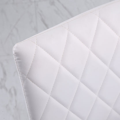 Eetkamerstoel – Keukenstoel – Stoel Met Rugleuning – Kunstleren Stoel – Metalen Poot Stoel – Set Van 4 – Comfortabele Rugleuning – Vlekbestendig Kunstleer