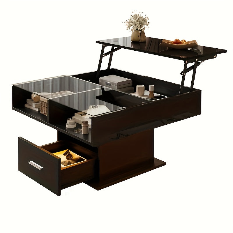 Adjustable Height Coffee Table with Expandable Storage - Modern Bamboo Lift-Top Design, Space-Saving Multifunctional Furniture for Living Room, Office & Small Apartments, Easy Assembly, No Electrical Required, Contemporary St