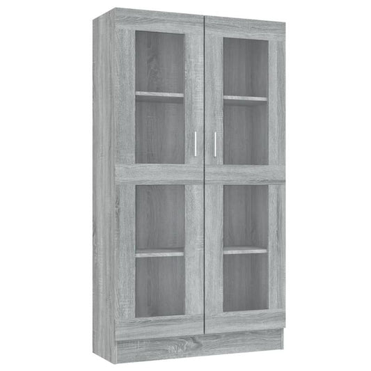 Vitrinekast – Displaykast – Opbergkast – Glazen Kast – Woonkamerkast – Europees Design – Hardhout & Metaal – 82,5x30,5x150 cm – Vrijstaand Zonder Elektriciteit