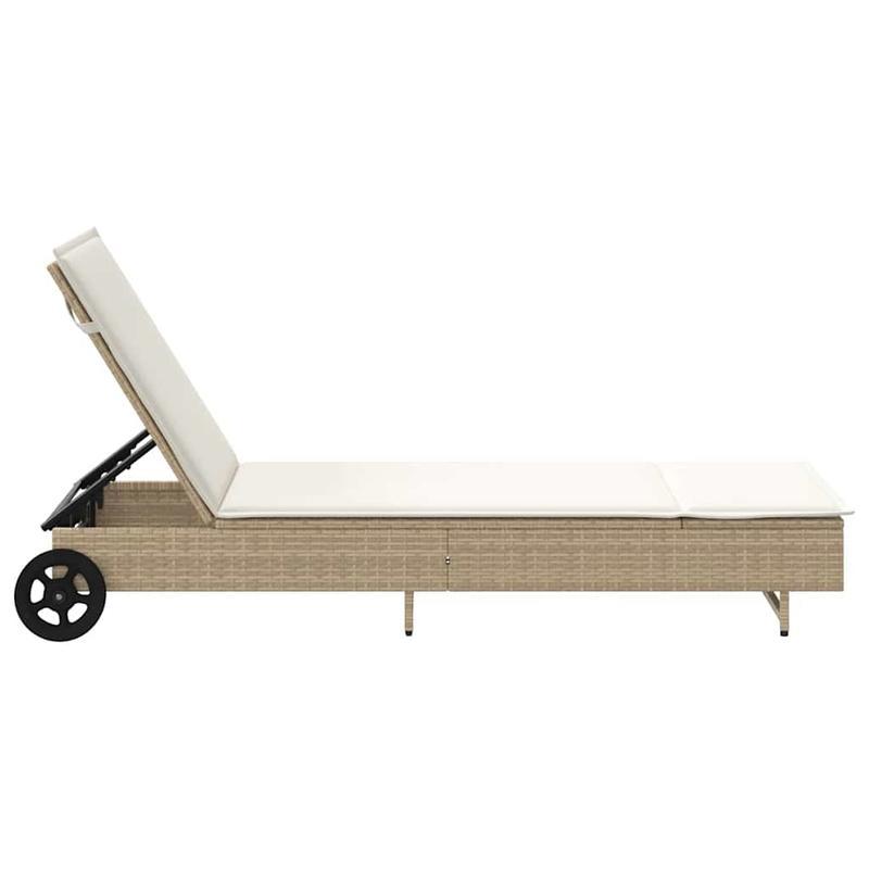 Ligstoel – Ligbed – Relaxstoel – Buitenstoel – Ergonomisch Design – Gerecycled Houten Frame – Weerbestendig Vlechtwerk