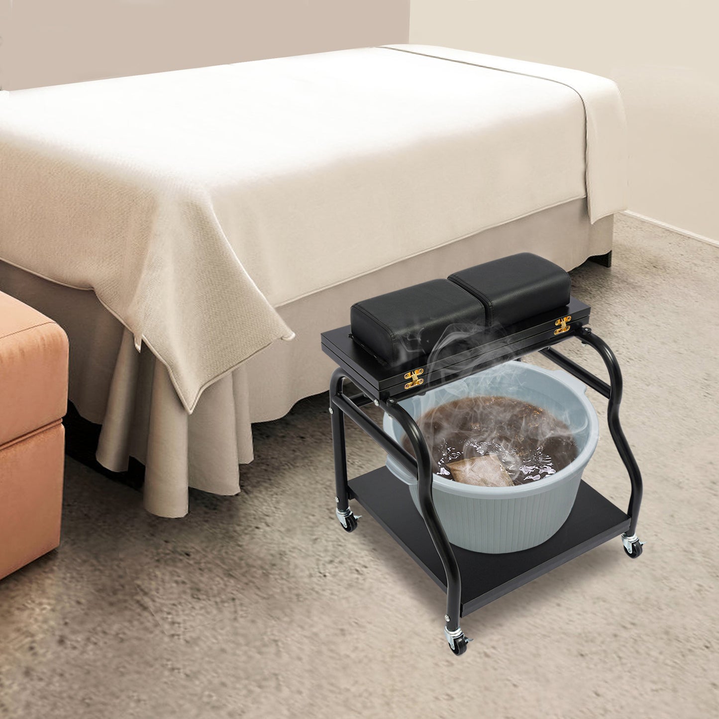 Salon Trolley Cart – Salonwagen – Beauty Trolley – Werkstation – Opbergwagen – Verstelbare Hoogte – 4 Remmenwielen