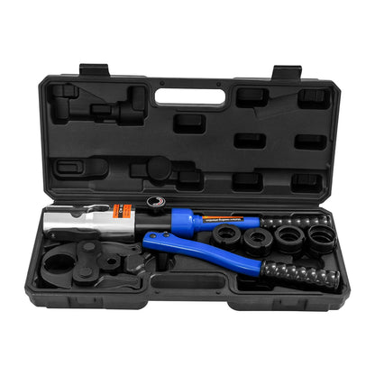 Hydraulic Crimping Pliers with 16-20-26-32 mm Dies | Blue, 360° Rotating Head, Alloy Steel, NaMaSyo Brand