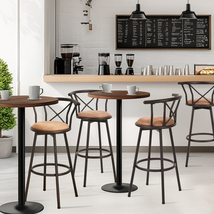 Barstoelen – Barstoelen Met Rugleuning – Keukenstoelen – Barkrukken – Draaistoelen – 63 cm Zithoogte – 360° Draaibaar Met Voetsteun