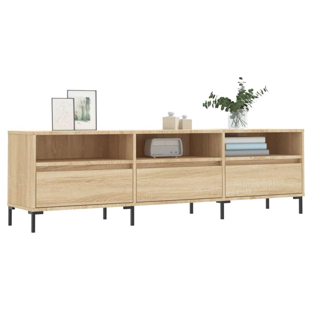 TV Cabinet Sonoma Oak 150x30x44.5 cm Engineered Wood TV Stand Entertainment Center with Storage, Media Television Table for Living Room Bedroom
