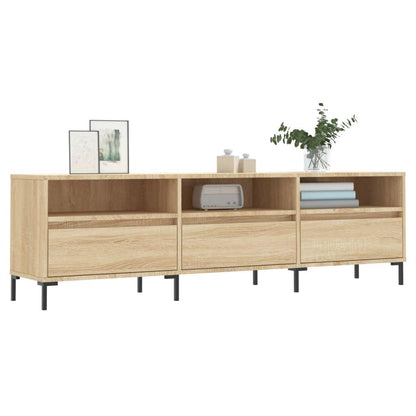 TV Cabinet Sonoma Oak 150x30x44.5 cm Engineered Wood TV Stand Entertainment Center with Storage, Media Television Table for Living Room Bedroom