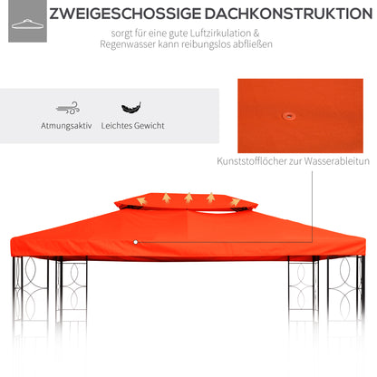 Vervangend Dak Tuinpaviljoen – Paviljoendak – Overkapping Dak – Polyester Dak – Koffiekleur – 3x4 Meter – Waterbestendig – Eenvoudige Installatie