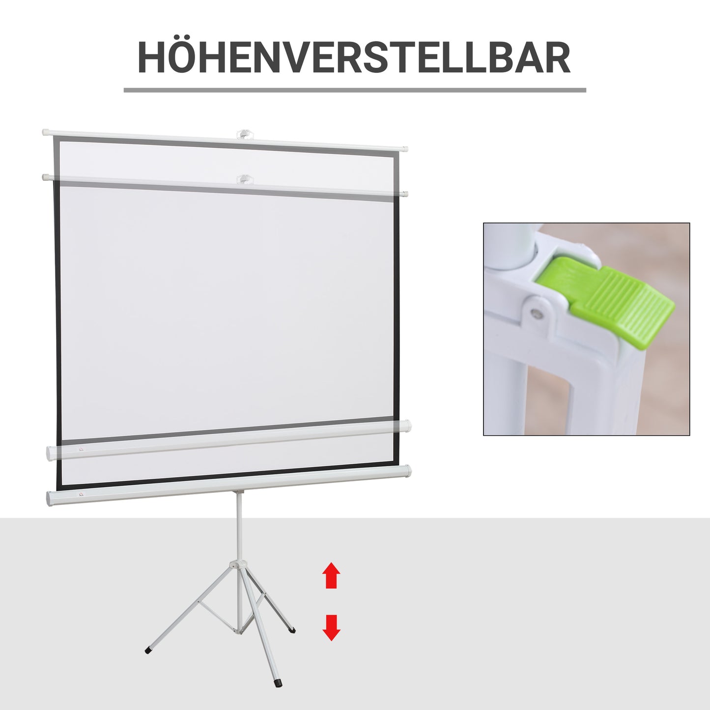 Projectiescherm – Beeldscherm – Presentatiescherm – Filmscherm – Cinema Scherm – 4:3 Formaat – Wit Kwaliteitsmateriaal – Heldere Projectie