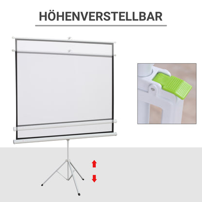 Projectiescherm – Beeldscherm – Presentatiescherm – Filmscherm – Cinema Scherm – 4:3 Formaat – Wit Kwaliteitsmateriaal – Heldere Projectie