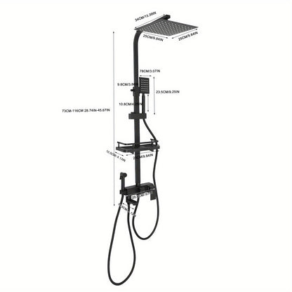 Badkraan – Badmengkraan – Douchekraan – Badthermostaat – Mengkraan – Wandmontage – Met Handdouche – Waterbesparende Stopknop – Krasbestendig Zwart Design