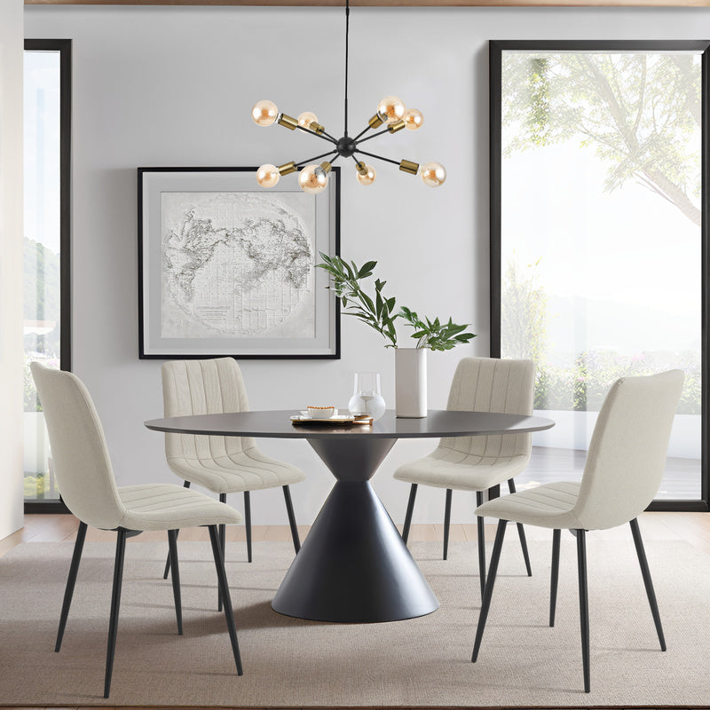 Eetkamerstoelen – Stoelen – Kuipstoelen – Eettafelstoelen – Keukenstoelen – Gestoffeerd – Stalen Onderstel – Set van 4 – Max 120 kg draaggewicht