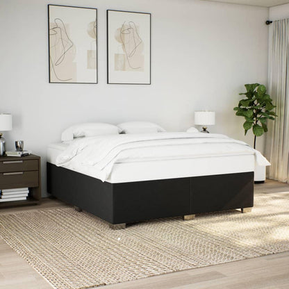 Bedframe 180x200 – Tweepersoonsbed – Ledikant – Slaapbank – Bedbodem – Zwart Stof – Houten Lattenbodem – Stevig Platform Zonder Matras