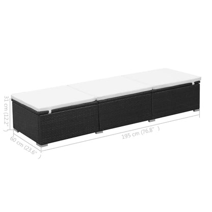 2-Zits Verstelbare Ligstoelen – Tuinstoelen – Ligbed - Lounge Stoelen – Poly Rattan Stoelen – Stalen Frame – Afneembare Kussens