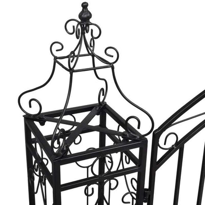 Smeedijzeren Poort – Tuinpoort – Buitenpoort – Entreepoort – Afscheiding – Zwart Design – Duurzaam Smeedijzer – 112x20,5x134 cm