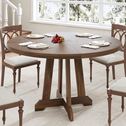 Ronde Eettafel – Houten Tafel – Eetkamertafel – Keukentafel – Dinertafel – Voor 4 Personen – Massief Hardhout – Diameter 119 cm