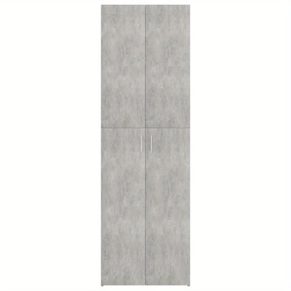 Kantoorkast – Opbergkast – Vitrinekast – Dressoir – Boekenkast – Hoekplanken – Beton Grijs – 60x32x190 cm – Gemaakt van Spaanplaat