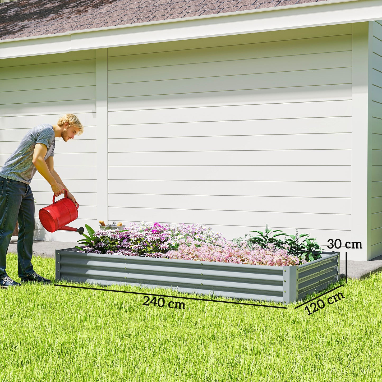 Verhoogd Plantbed – Stalen Border – Bloemenbak – Tuinbak – Kruidenbak – Weerbestendig Staal – Anti-Cut Randen – Comfortabel Tuinieren