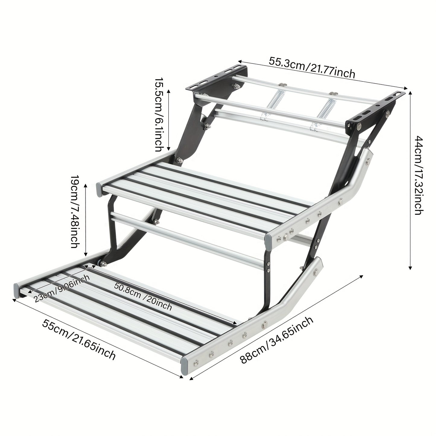 Campingtrap – Instapladder – Caravantrede – Campertrap – Opvouwbare Reissteiger – Aluminium Legering – Draagvermogen 200 kg