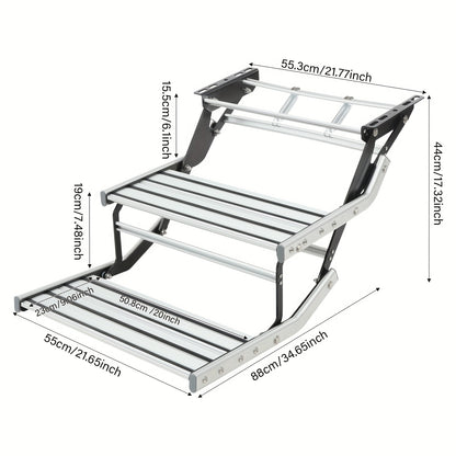 Campingtrap – Instapladder – Caravantrede – Campertrap – Opvouwbare Reissteiger – Aluminium Legering – Draagvermogen 200 kg