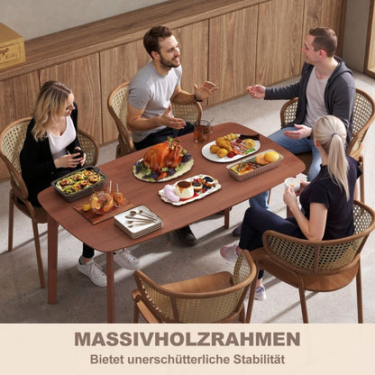 Eettafel – Tafel – Keukentafel – Landelijke Tafel – Eetkamertafel – Bruin – Gelakt Houten Blad – 150x80x76 cm