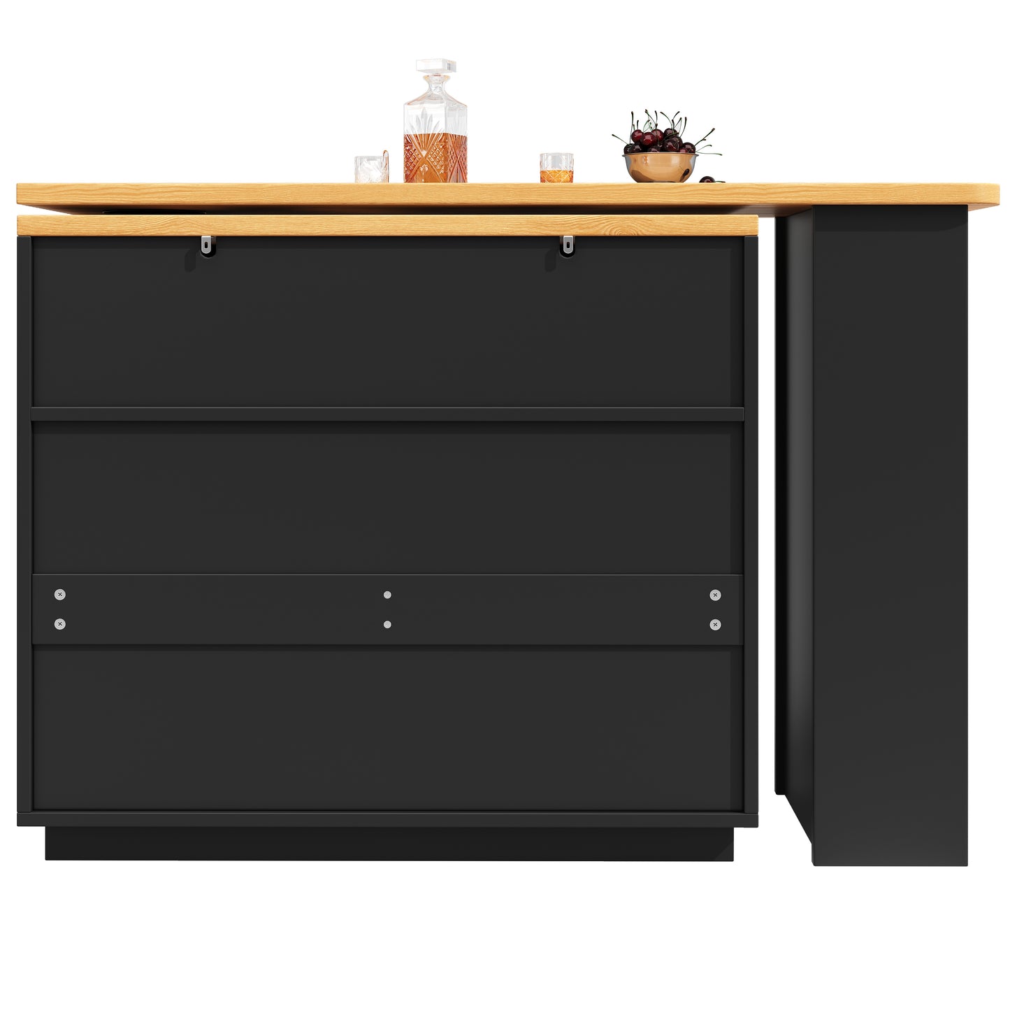Barmeubel – Bartafel – Barkast – Keukentafel – Bistrotafel – Uitschuifbaar 138-203 cm – 360° Draaibaar Met Opbergruimte