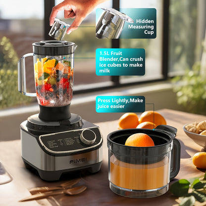 Keukenmachine – Foodprocessor – Keukenmixer – Keukenrobot – Blender – 1300W Vermogen – 12 Cups RVS Mengkom