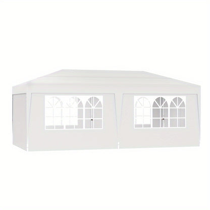 Partytent – Paviljoen – Easy-up Tent – Vouwtent – Overkapping – 3x6 m – Waterdicht – Met Zijwanden – Wit