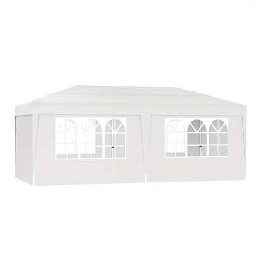 Partytent – Paviljoen – Easy-up Tent – Vouwtent – Overkapping – 3x6 m – Waterdicht – Met Zijwanden – Wit