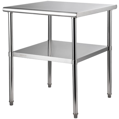 RVS Werktafel – Roestvrijstalen Werkbank – Metaaltafel – Stalen Werktafel – Keukentafel – Verstelbare Poten – Draagkracht 363 kg – 30 x 30 x 36 Inch