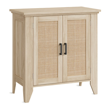 Dressoir – Buffetkast – Opbergkast – Ladekast – Woonkamerkast – Natuurlijk Rattan – Handgeweven Deuren – Stevige Constructie – Eenvoudige Montage