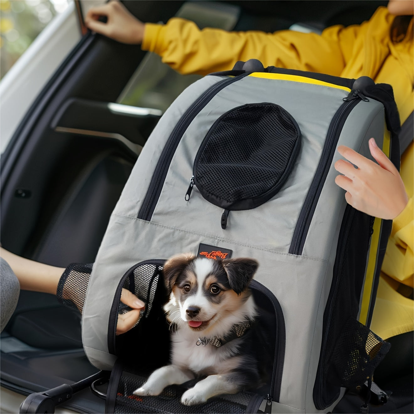 Pet Travel Stroller: 2 in 1 Dog Stroller for Car Seat, Travel Carrier, Portable Pet Stroller for Small Dog Breeds and Cats, with Four Wheels plus Brakes, Low Center of Gravity Design and Shockproof Design, More Sense of Secur