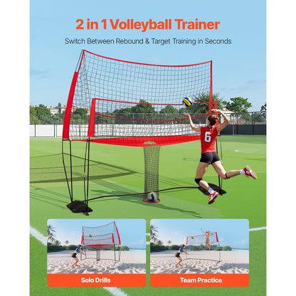 Volleybalnet – Trainingsnet – Sportnet – Beachvolleybalnet – Oefennet – Verstelbare Hoogte 12x11ft – Draagbaar Met Zandzakken
