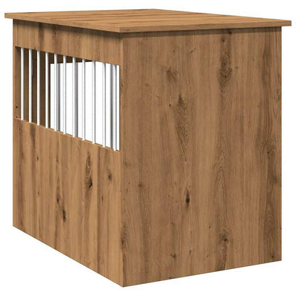 Hondenbench – Hondenkooi – Hondenhok – Hondenkooi Meubel – Hondenbox – Hout Met Metaal – Ventilatie Open Zijkanten – Vergrendelbare Deur – 55x80x68 cm – Stevig en Ruim