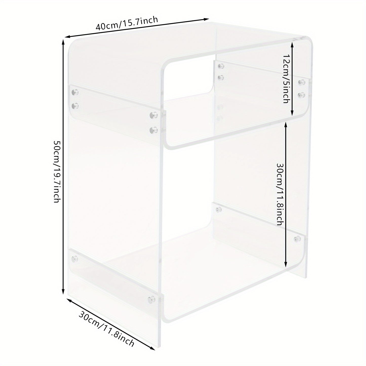 Bijzettafel – Nachtkastje – Salontafel – Sidetable – Banktafel – Transparant Acryl – Stevig A-Frame Design – 30 KG Draagvermogen – Ruimtebesparend Compact
