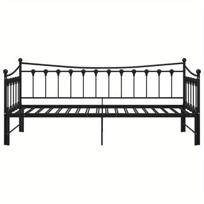 Bedbankframe – Uittrekbare Sofa – Slaapbank Frame – Bedframe Metaal – Logeerbed Frame Zwart – Ruimtebesparend – 90x200 cm