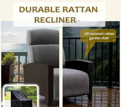 Loungestoel – Fauteuil – Tuinstoel – Relaxstoel – Schommelstoel – Verstelbare Rugleuning – Inklapbare Zijtafel – Rattan Metalen Frame – Draagvermogen 200 Kg