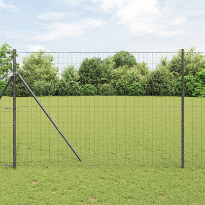 Recinzione Euro 7-Post 1.5x10m - Zincato Grigio Metal Garden Trellis with 7 Horizontal Bars, Sturdy Reinforced Posts for Climbing Plants, Ivy, Roses & Roses - Durable Outdoor Plant Support, Garden Trellis for Climbing Plants,
