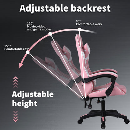High-Back Gaming Chair PC Office Chair Computer Racing Chair PU Desk Task Chair Ergonomic Executive Swivel Rolling Chair with Lumbar Support for Back Pain Women, Men