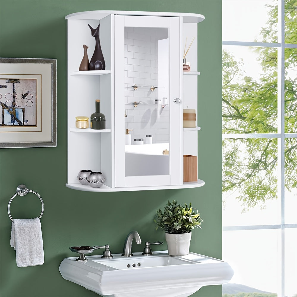 Badkamerkastje – Wandkast – Opbergkast – Spiegelkast – Medicijnkast – Scandinavisch Design – Smal 60x16x58 cm – Krasbestendige Spiegel
