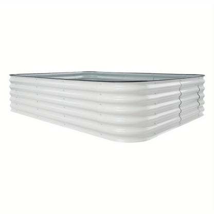 Verhoogde Plantenbak – Verhoogd Moestuinbed – Kweekbak – Bloembak – Plantenbak Op Poten – Metalen Staalconstructie – 285x60x43 cm – Weerbestendig Wit