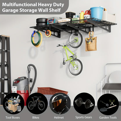 Heavy-Duty Wall Shelves for Garage Storage, Measuring 60.96X182.88 cm, Capable of Holding Up to 362.87 KG. This Set Includes Two Wall-Mounted Racks Suitable for Use in a Shop, Shed, Or Garage, Storage Racks
