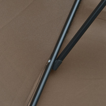 Parasol – Tuinparasol – Balkonparasol – Terrasparasol – Strandparasol – Stevig Stalen Frame – Handkurk Openen – Grijs Ø 2,95 m