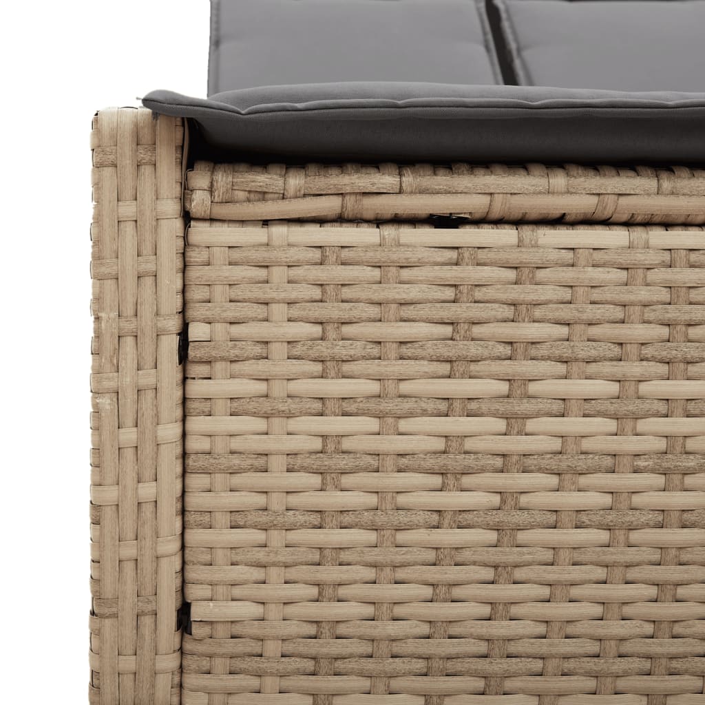 Ligbed – Dubbele Lounger – Loungezetel – Zonnebed – Ligstoel – PE-Rattan – Verstelbare Rugleuning – Comfortabele Kussens
