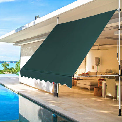 Knijpscherm – Balkonzonwering – Zonnescherm – Verstelbaar Scherm – Klemzonwering – 350 cm Breed – Aluminium Frame – UV-bestendig Polyester
