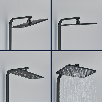 Zwart Douche Systeem – Douche Set – Handdouche – Regendouche – Badkuipsproeier – Matzwart Design – Messing Materiaal – Wandmontage