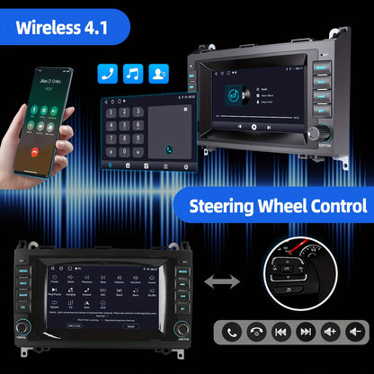 Android Auto Radio – Auto Stereo – Multimedia Speler – Navigatiesysteem – Draadloze CarPlay – 7 Inch HD Touchscreen – Android 14 Systeem – AHD Achteruitrijcamera Met Microfoon