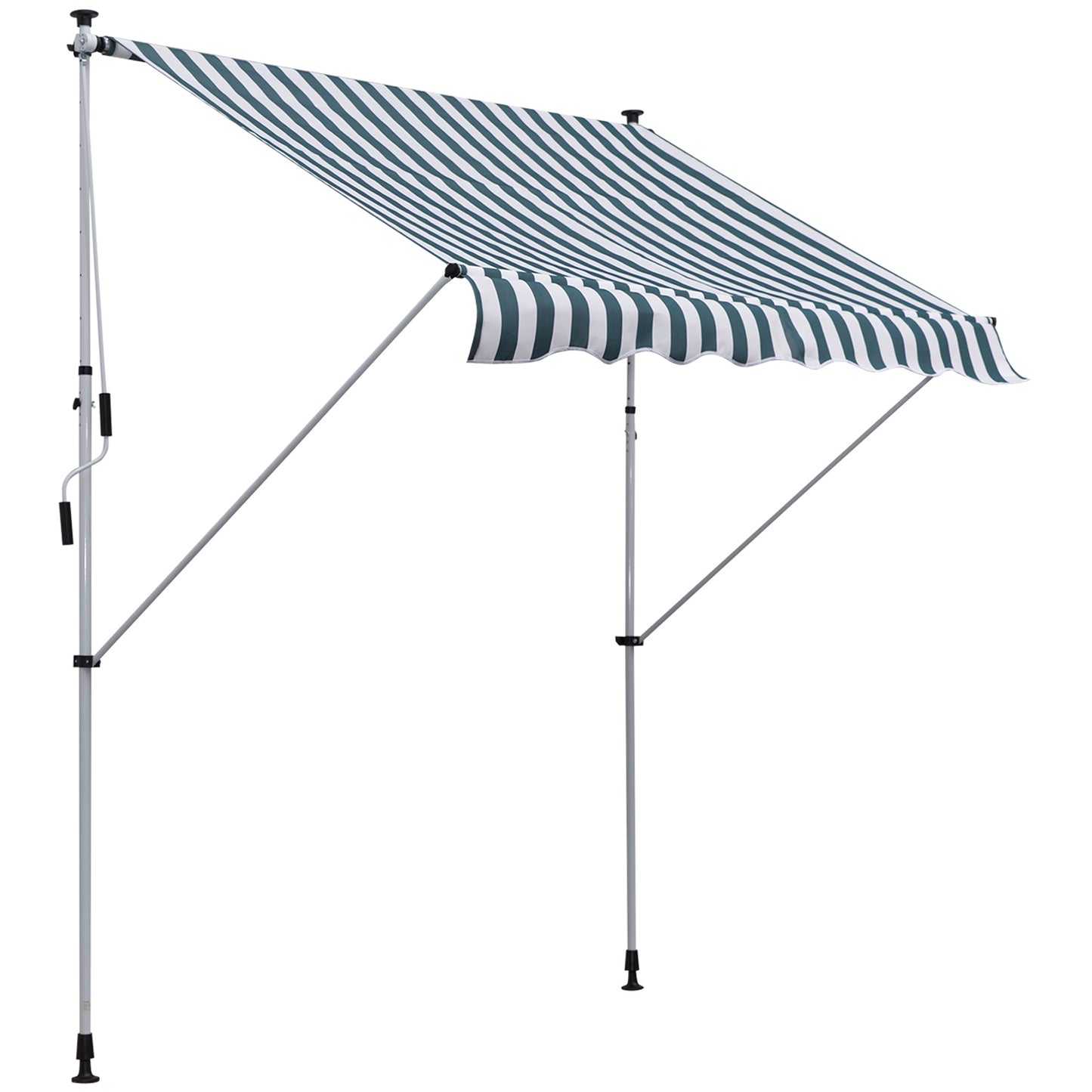 Klemmarkies – Verstelbare Markies – Balkonzonwering – Terrasmarkies – Buitenmarkies – Groen – Handbediening Met Slinger – 150 Cm Breed
