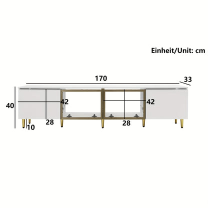 TV-meubel – Tv-kast – Mediameubel – Dressoir – Opbergkast – 170 cm breed – Wit minimalistisch design