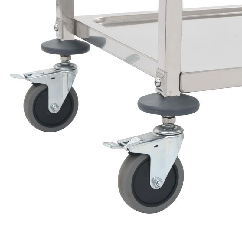 Serveerwagen – Keukenwagen – Servertrolley – Opbergwagen – Trolley – RVS – 4 Laags – Met Wieltjes – Duurzaam Metaal – 107x55x125 cm